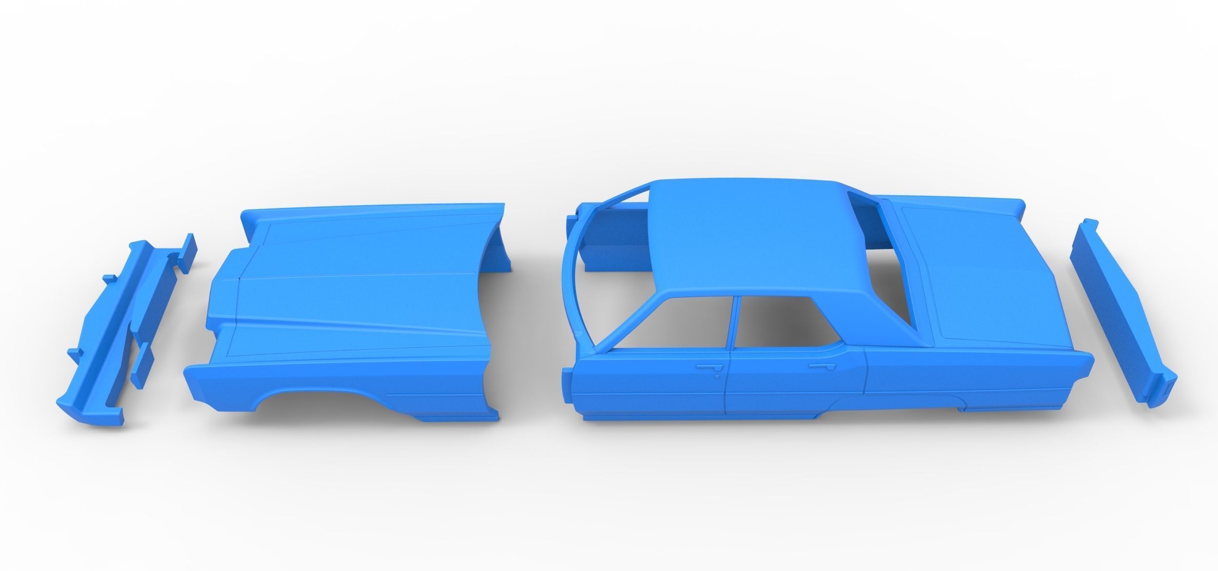 Vintage car Shell of Monster Truck Scale 1 to 25 3D print model_22