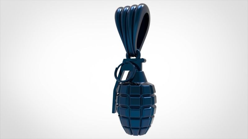 Grenade Pendant Gold Silver Platinum Luxury Jewelry  3D print model_29