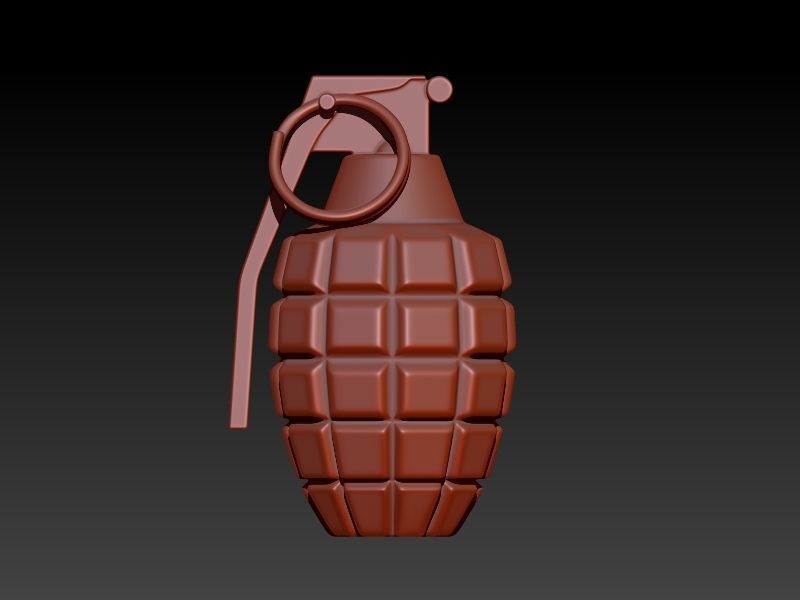 Grenade Pendant Gold Silver Platinum Luxury Jewelry  3D print model_1