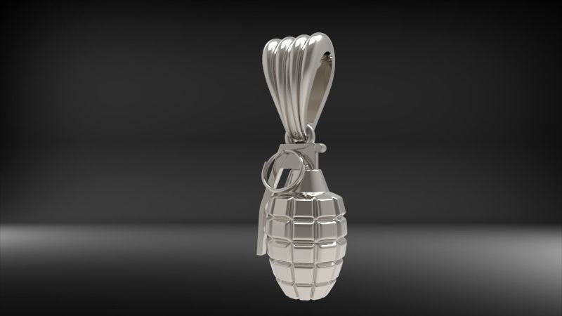 Grenade Pendant Gold Silver Platinum Luxury Jewelry  3D print model_18