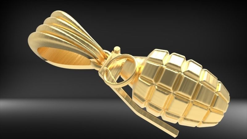 Grenade Pendant Gold Silver Platinum Luxury Jewelry  3D print model_39