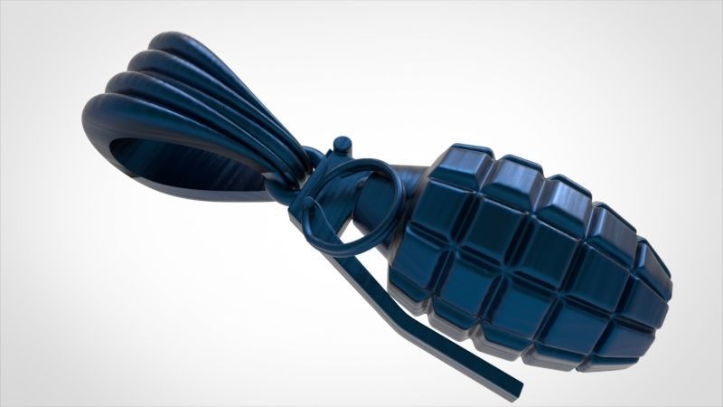 Grenade Pendant Gold Silver Platinum Luxury Jewelry  3D print model_31