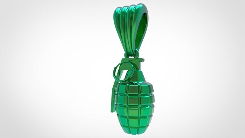 Grenade Pendant Gold Silver Platinum Luxury Jewelry  3D print model_28
