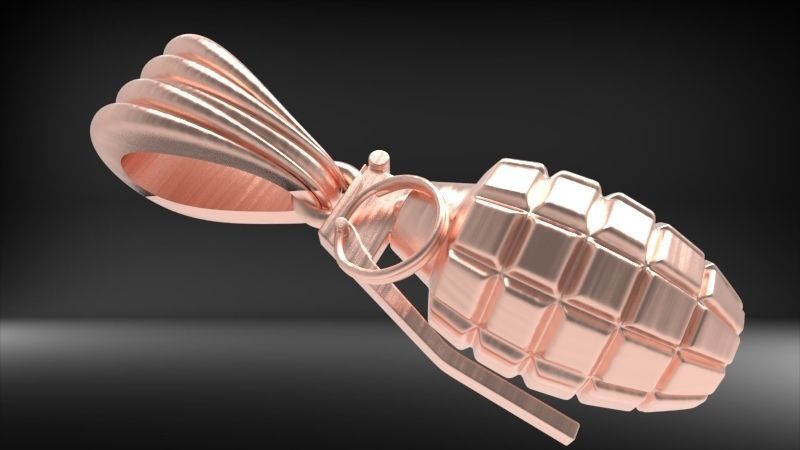 Grenade Pendant Gold Silver Platinum Luxury Jewelry  3D print model_35
