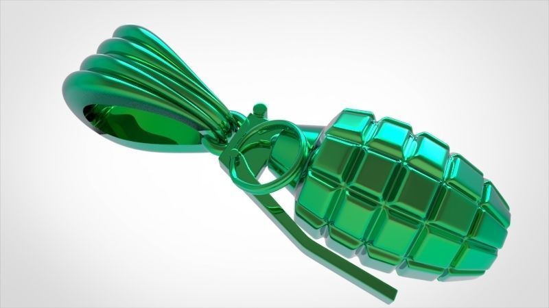 Grenade Pendant Gold Silver Platinum Luxury Jewelry  3D print model_33