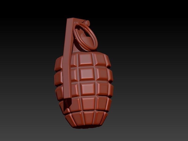 Grenade Pendant Gold Silver Platinum Luxury Jewelry  3D print model_2