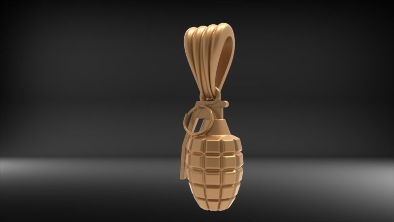 Grenade Pendant Gold Silver Platinum Luxury Jewelry  3D print model_19