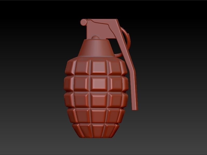 Grenade Pendant Gold Silver Platinum Luxury Jewelry  3D print model_3