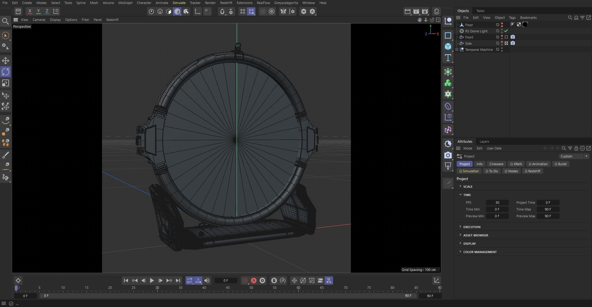 Sci-Fi Temporal Machine Low-poly 3D model_3