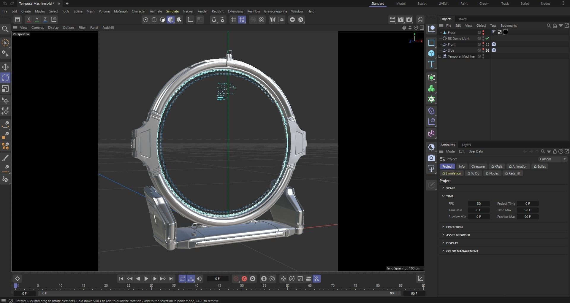 Sci-Fi Temporal Machine Low-poly 3D model_5