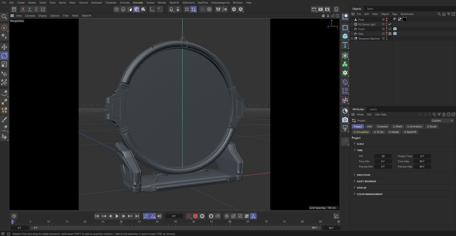 Sci-Fi Temporal Machine Low-poly 3D model_4