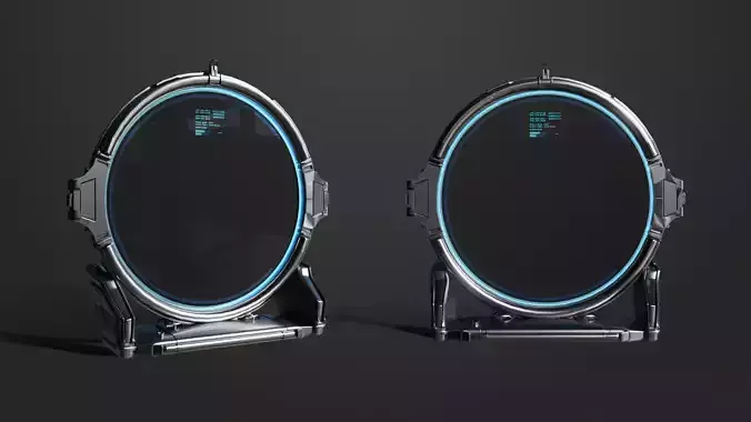 Sci-Fi Temporal Machine Low-poly 3D model