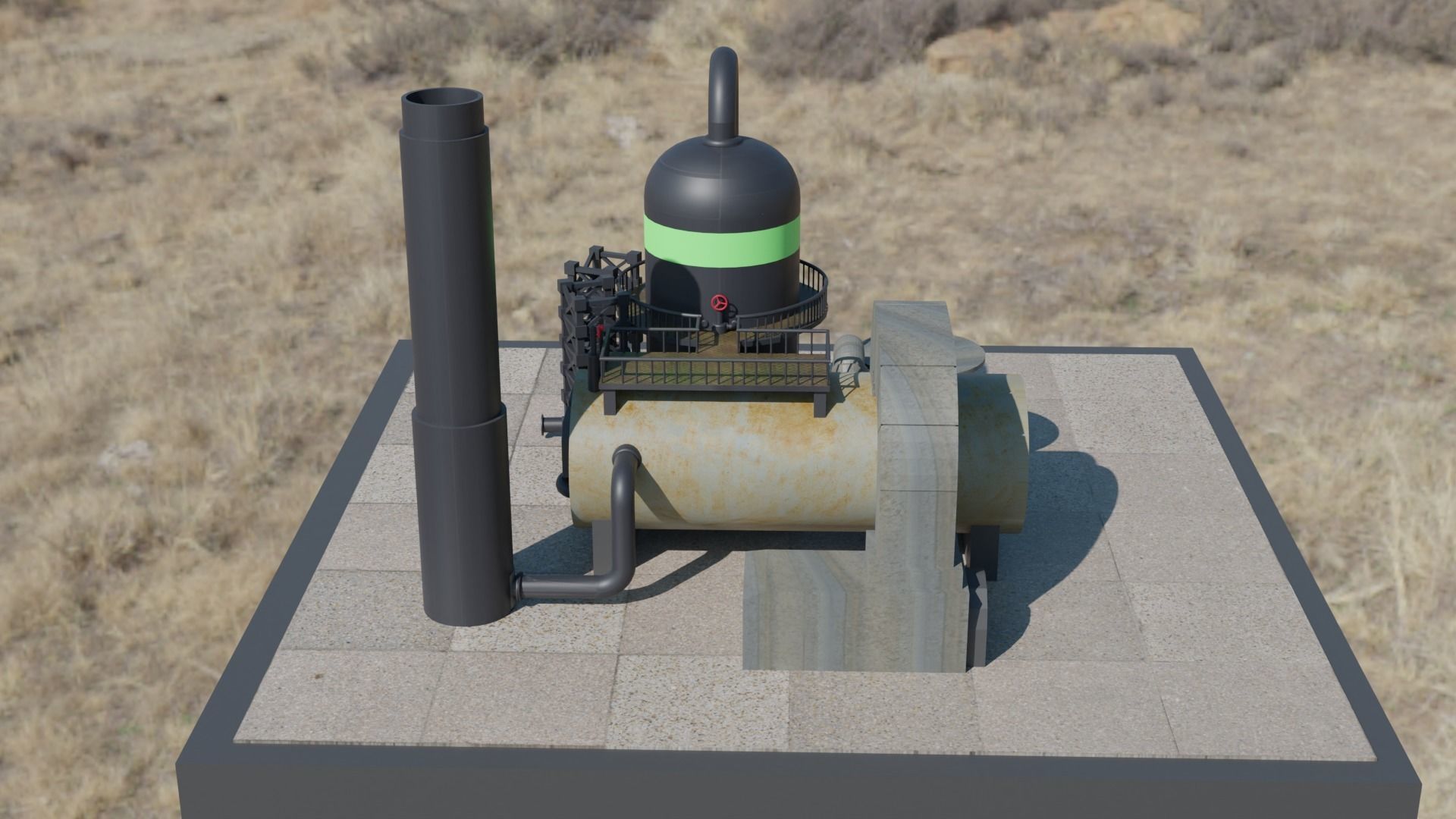 Oil refinery 3D model_2