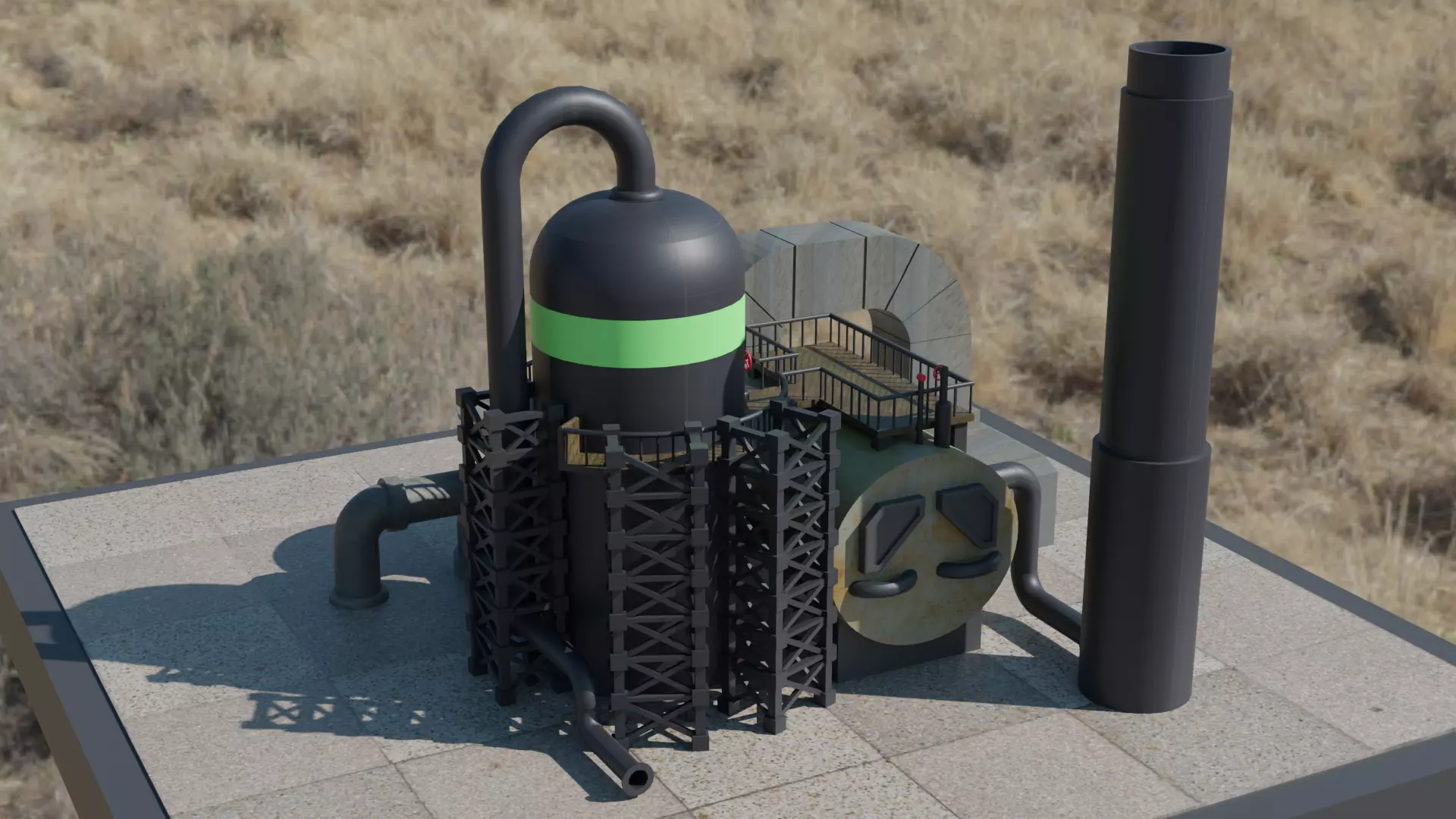 Oil refinery 3D model_0