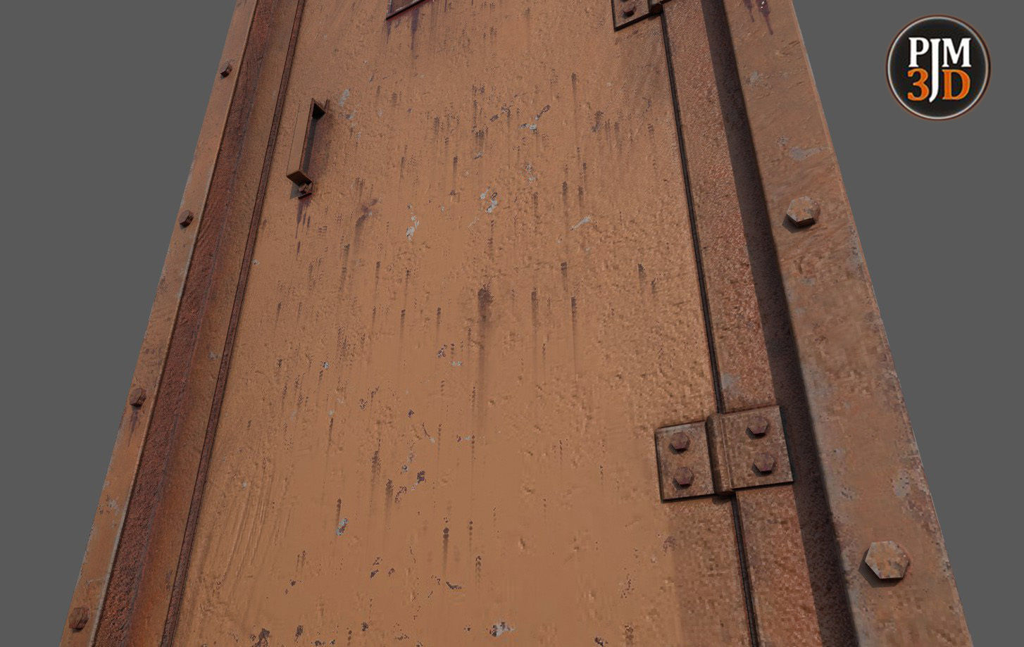 Prison cell door Low-poly 3D model_3