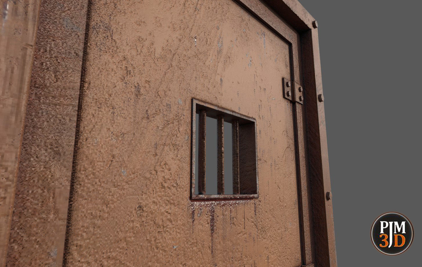 Prison cell door Low-poly 3D model_6