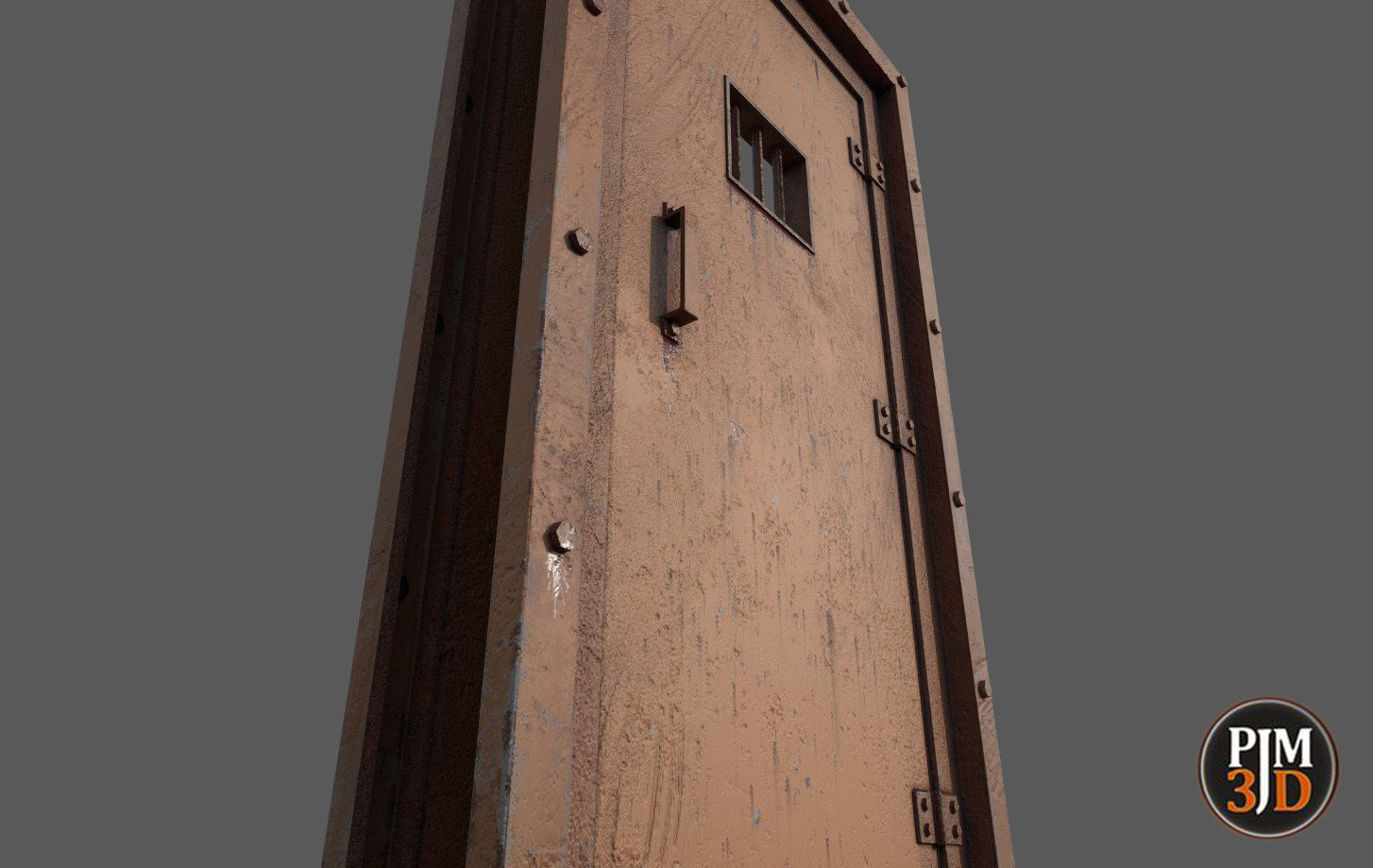 Prison cell door Low-poly 3D model_4