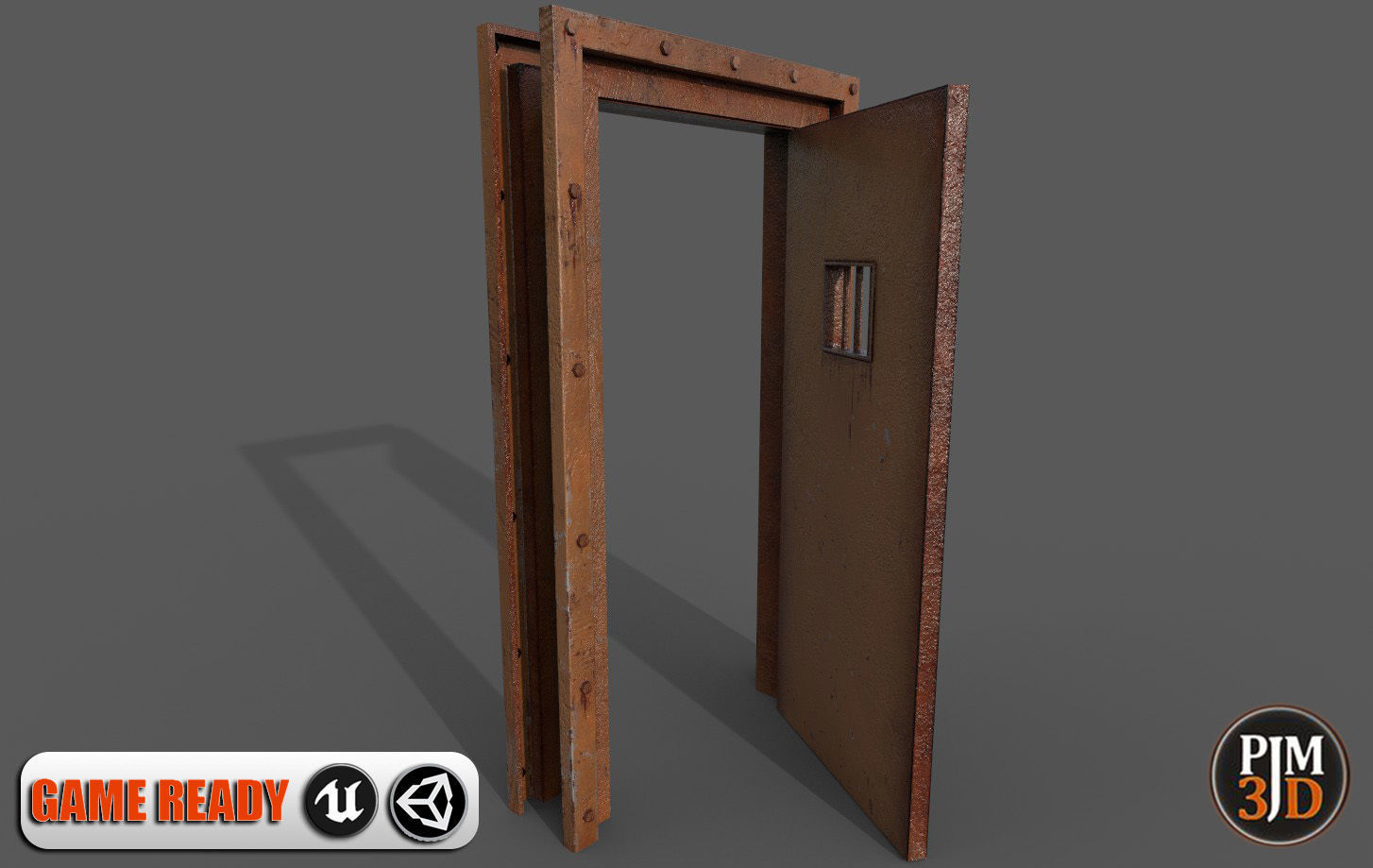 Prison cell door Low-poly 3D model_1