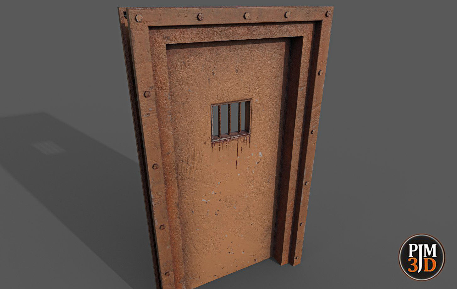 Prison cell door Low-poly 3D model_8
