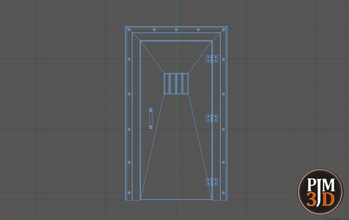 Prison cell door Low-poly 3D model_9