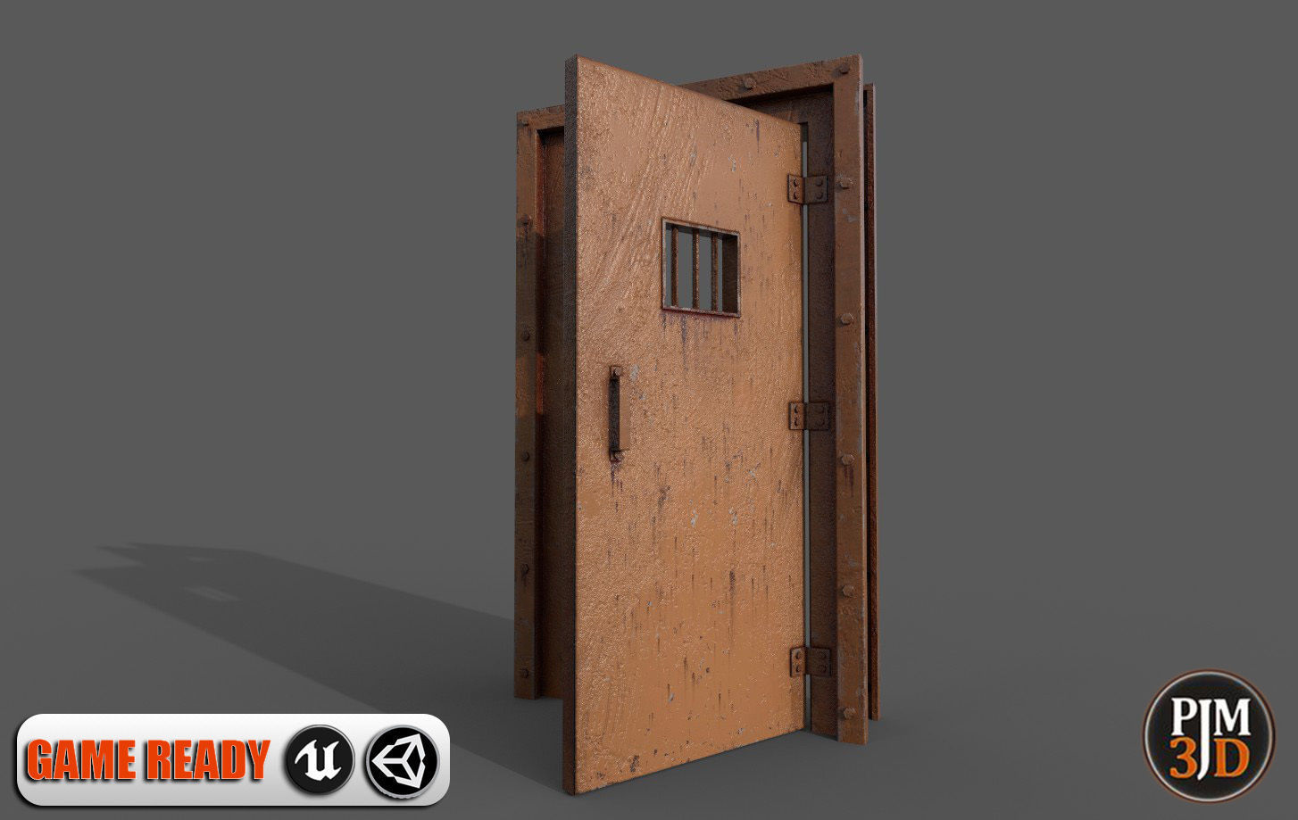 Prison cell door Low-poly 3D model_2