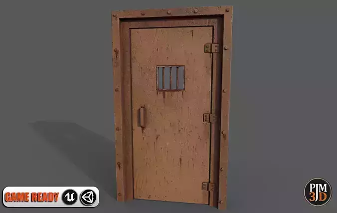 Prison cell door Low-poly 3D model
