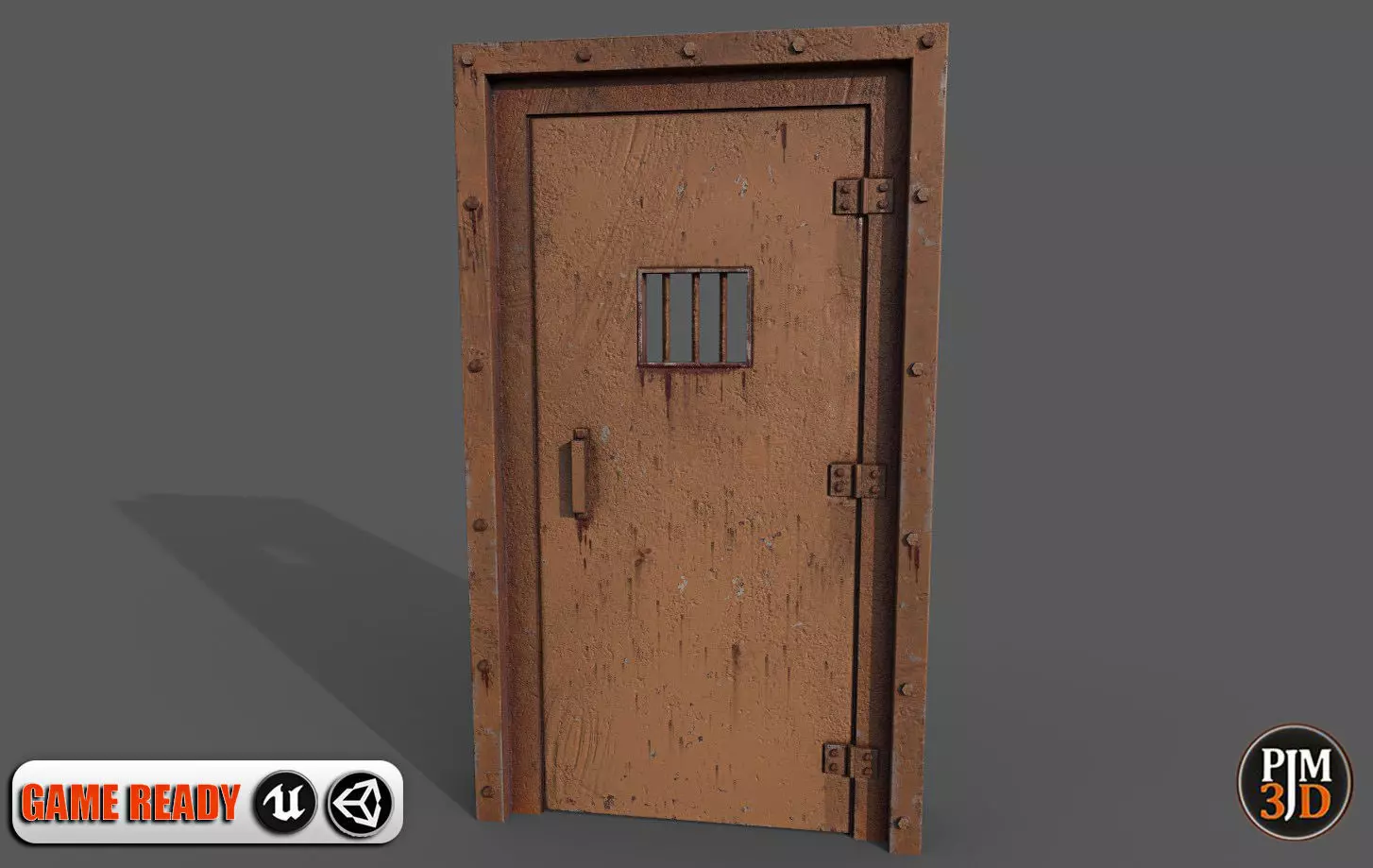 Prison cell door Low-poly 3D model_0