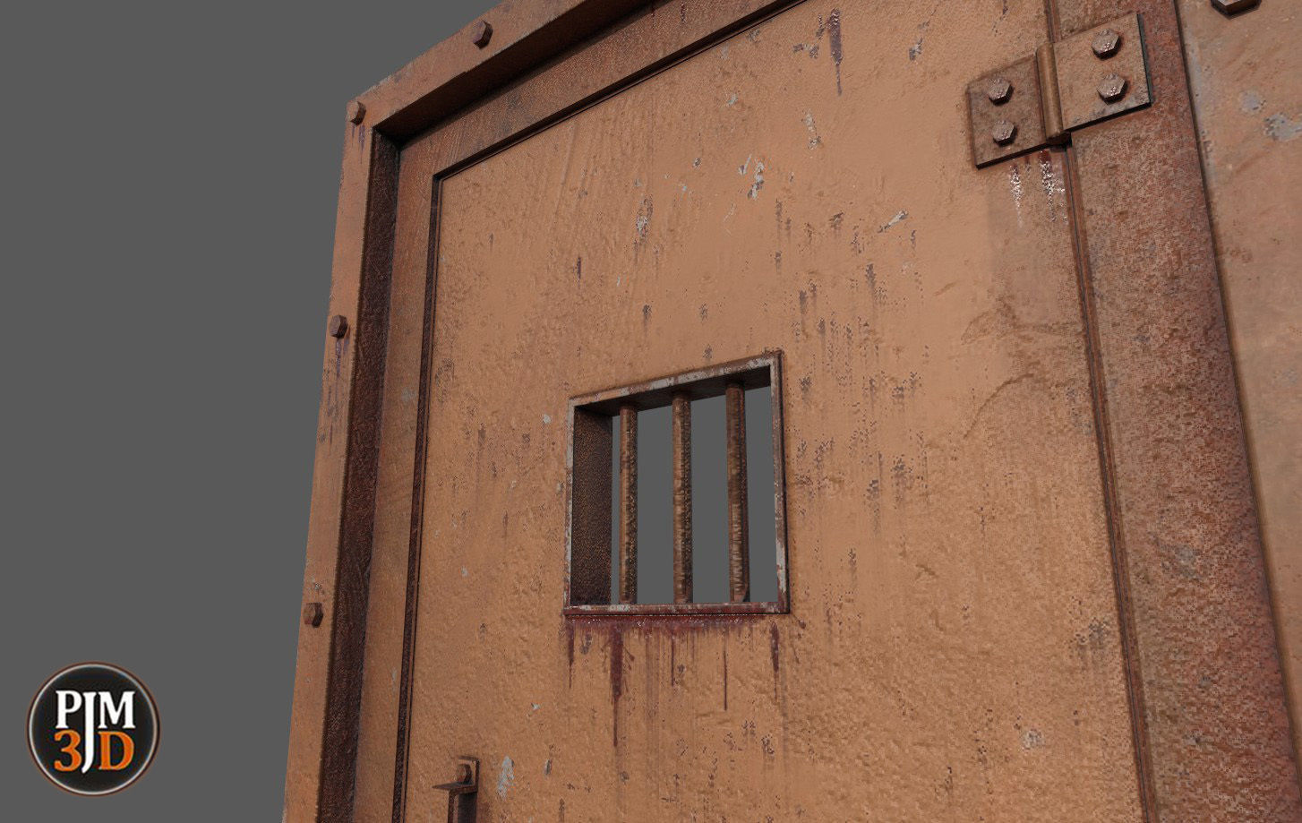 Prison cell door Low-poly 3D model_5