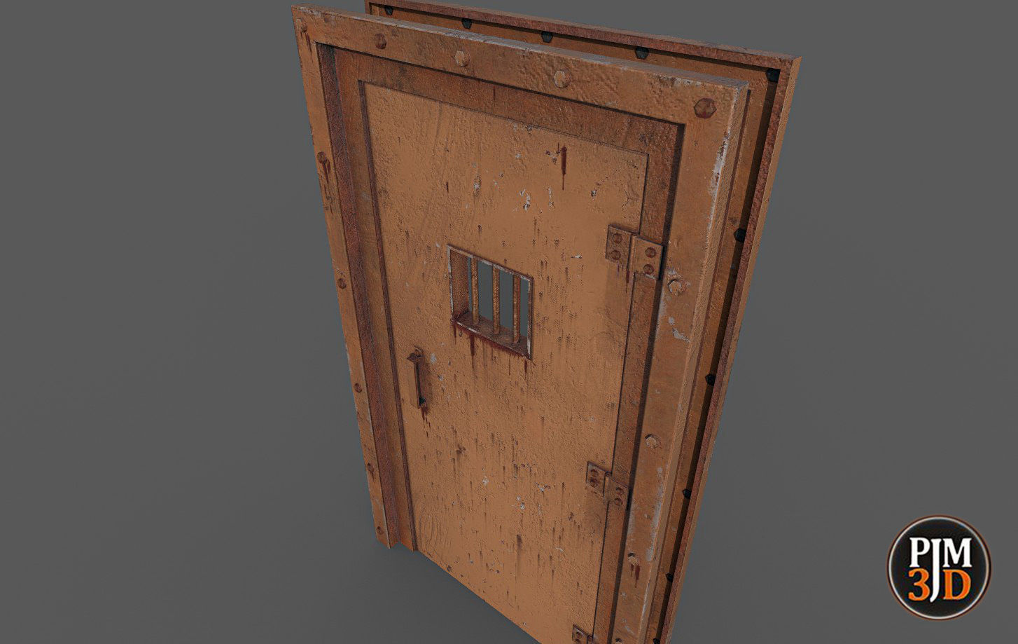 Prison cell door Low-poly 3D model_7