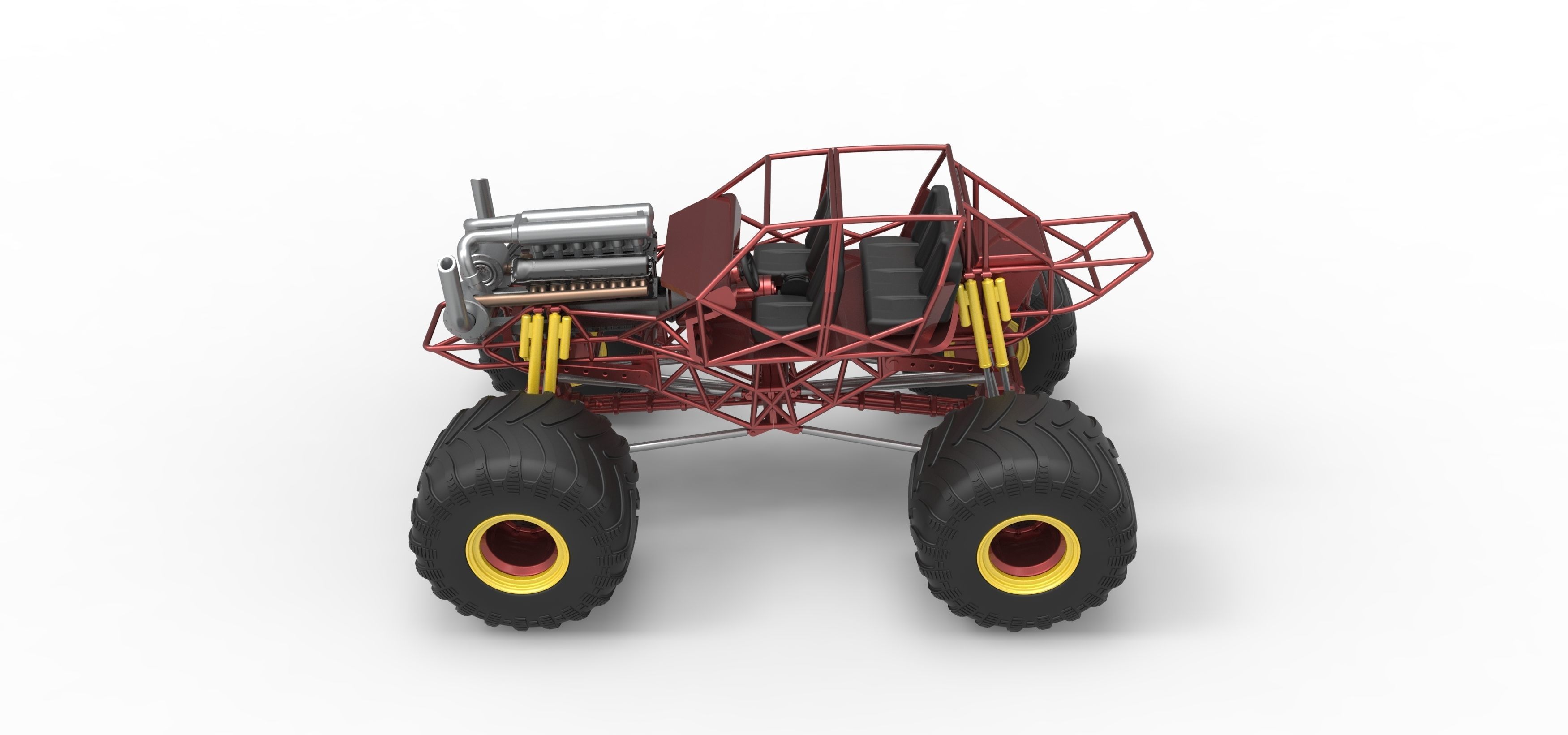 Monster truck base Version 3 Scale 1 to 25 3D print model_10