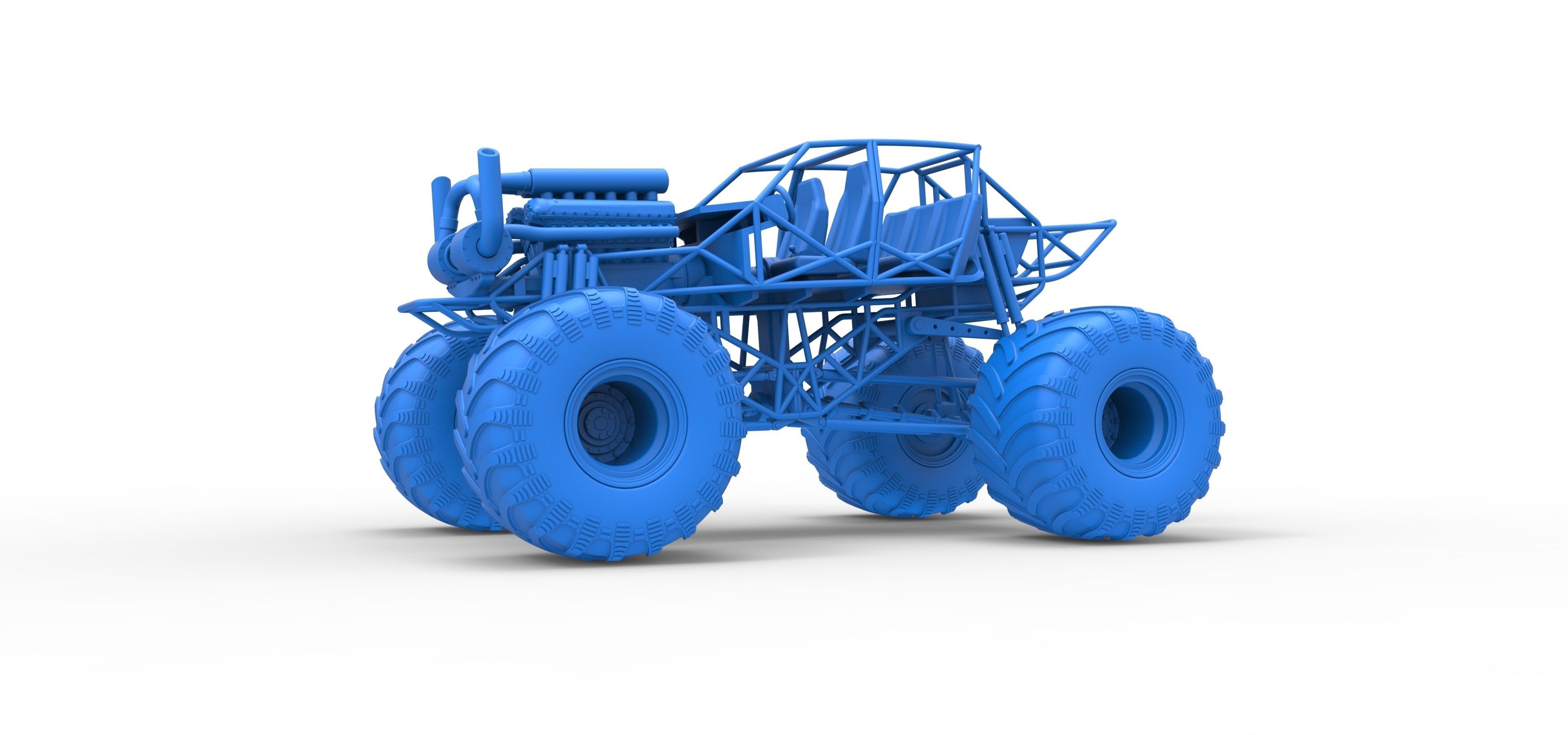 Monster truck base Version 3 Scale 1 to 25 3D print model_19