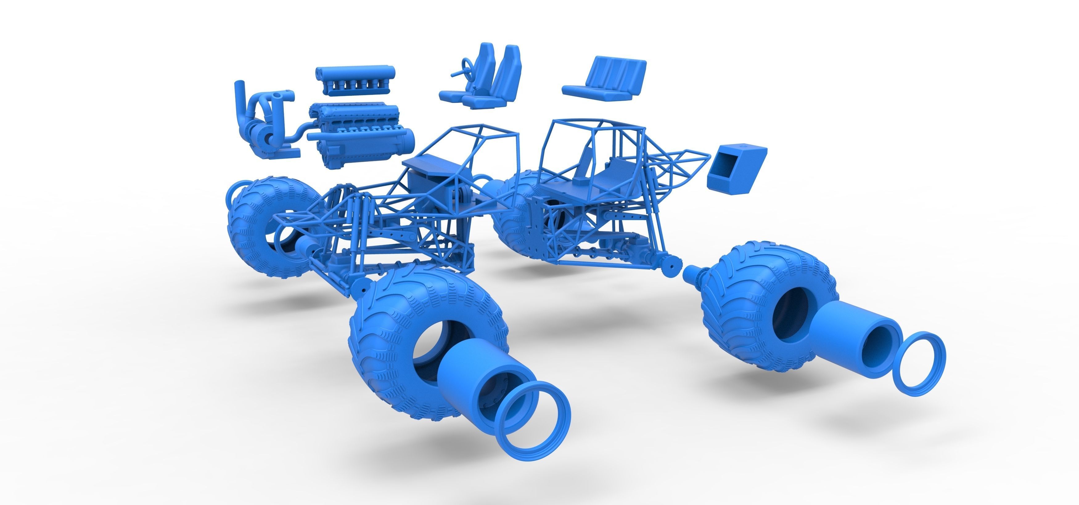 Monster truck base Version 3 Scale 1 to 25 3D print model_34