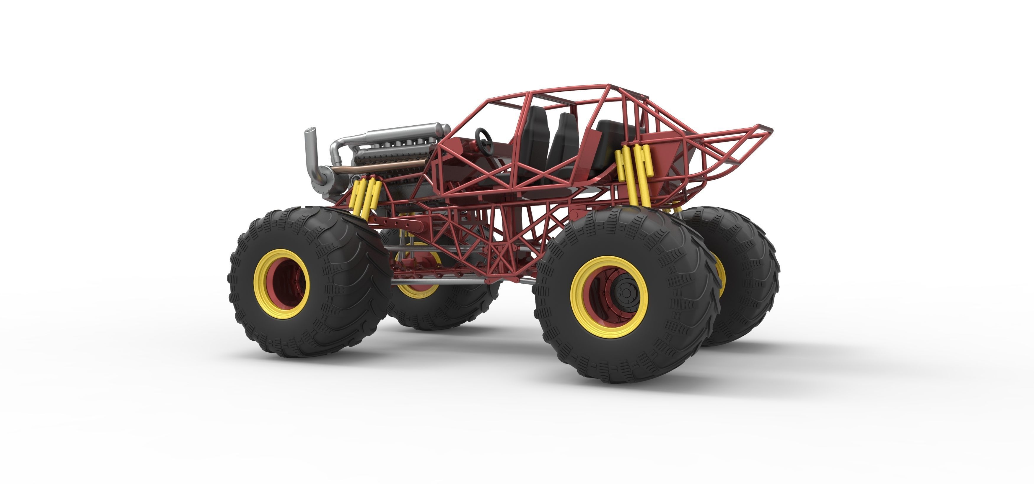 Monster truck base Version 3 Scale 1 to 25 3D print model_13