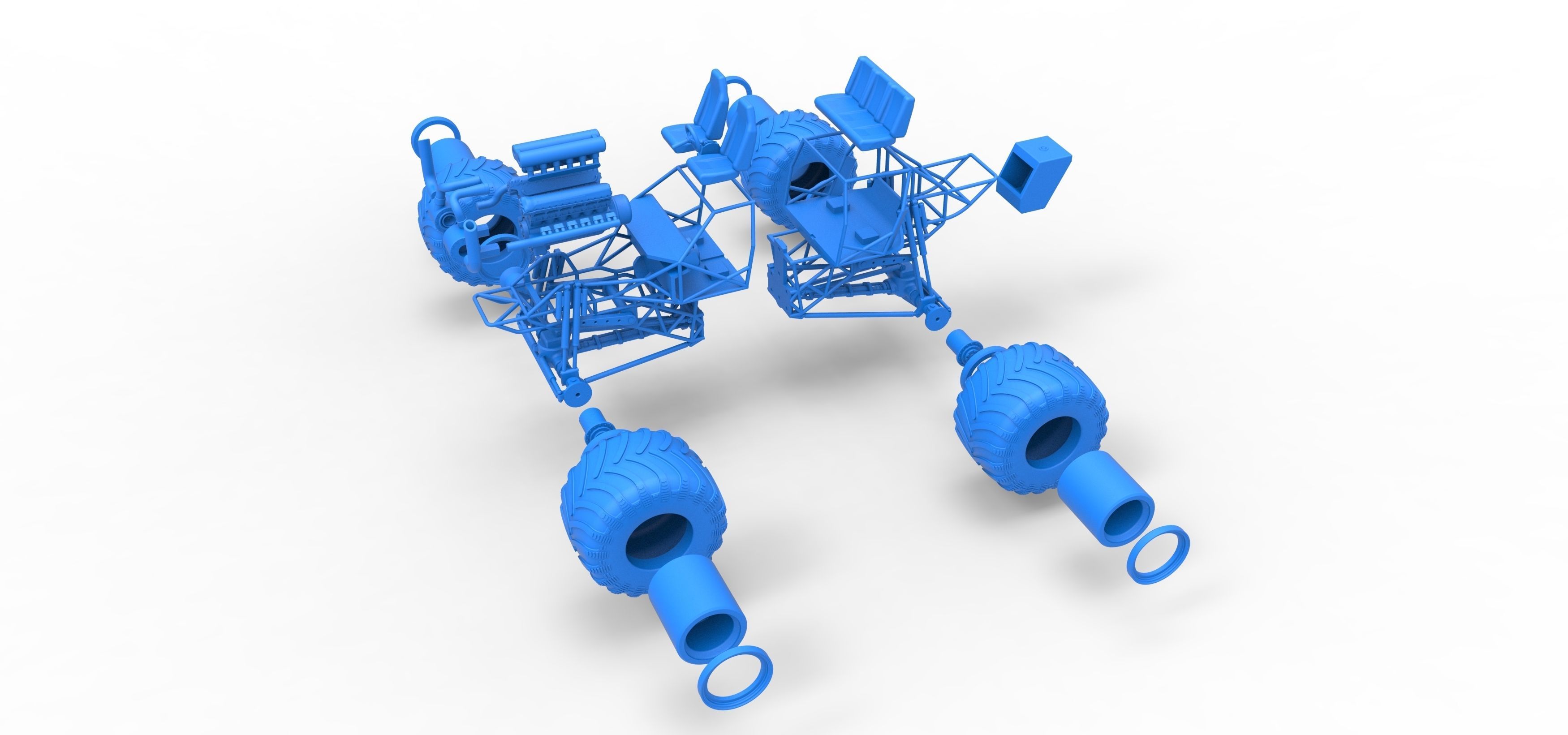 Monster truck base Version 3 Scale 1 to 25 3D print model_35