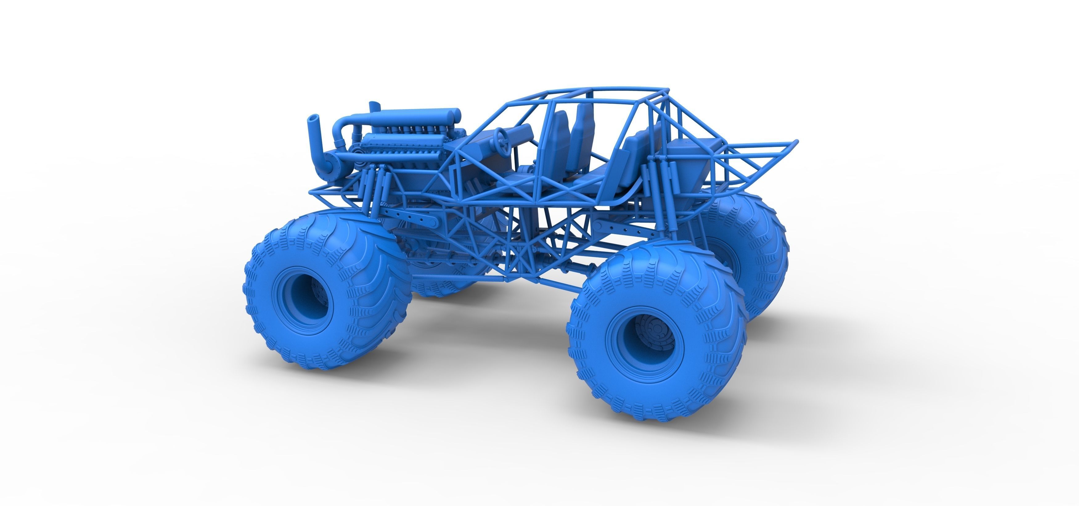 Monster truck base Version 3 Scale 1 to 25 3D print model_29