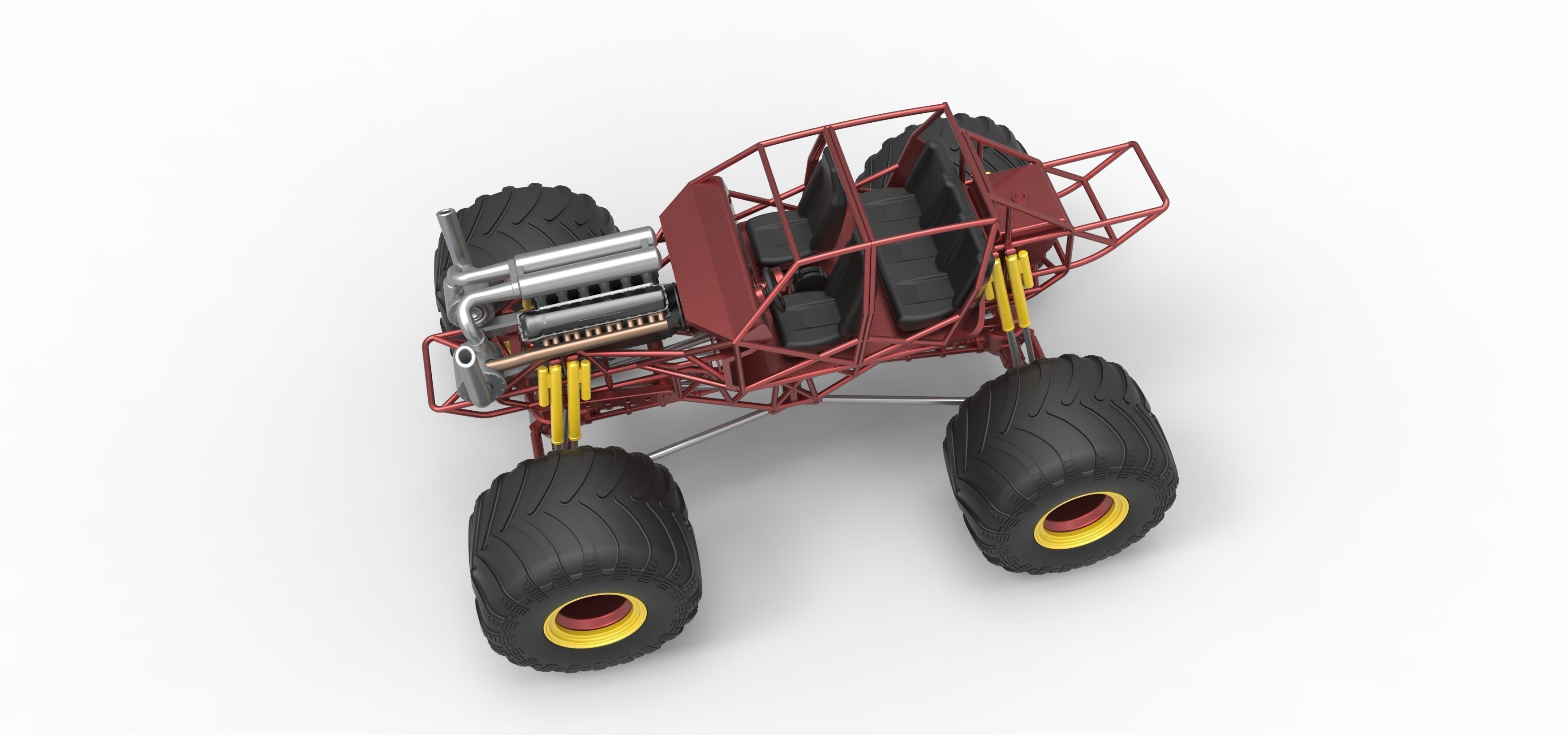 Monster truck base Version 3 Scale 1 to 25 3D print model_4