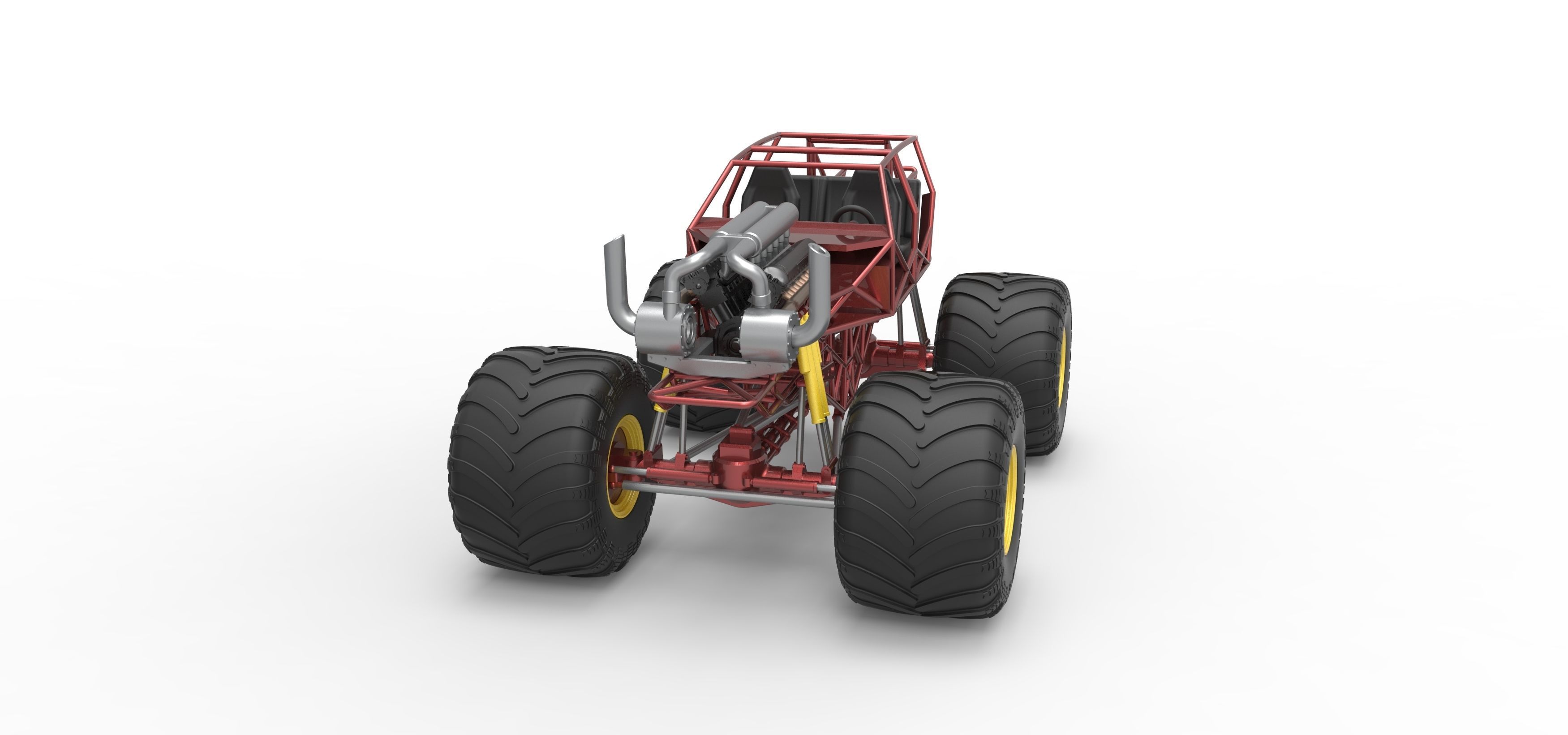 Monster truck base Version 3 Scale 1 to 25 3D print model_5