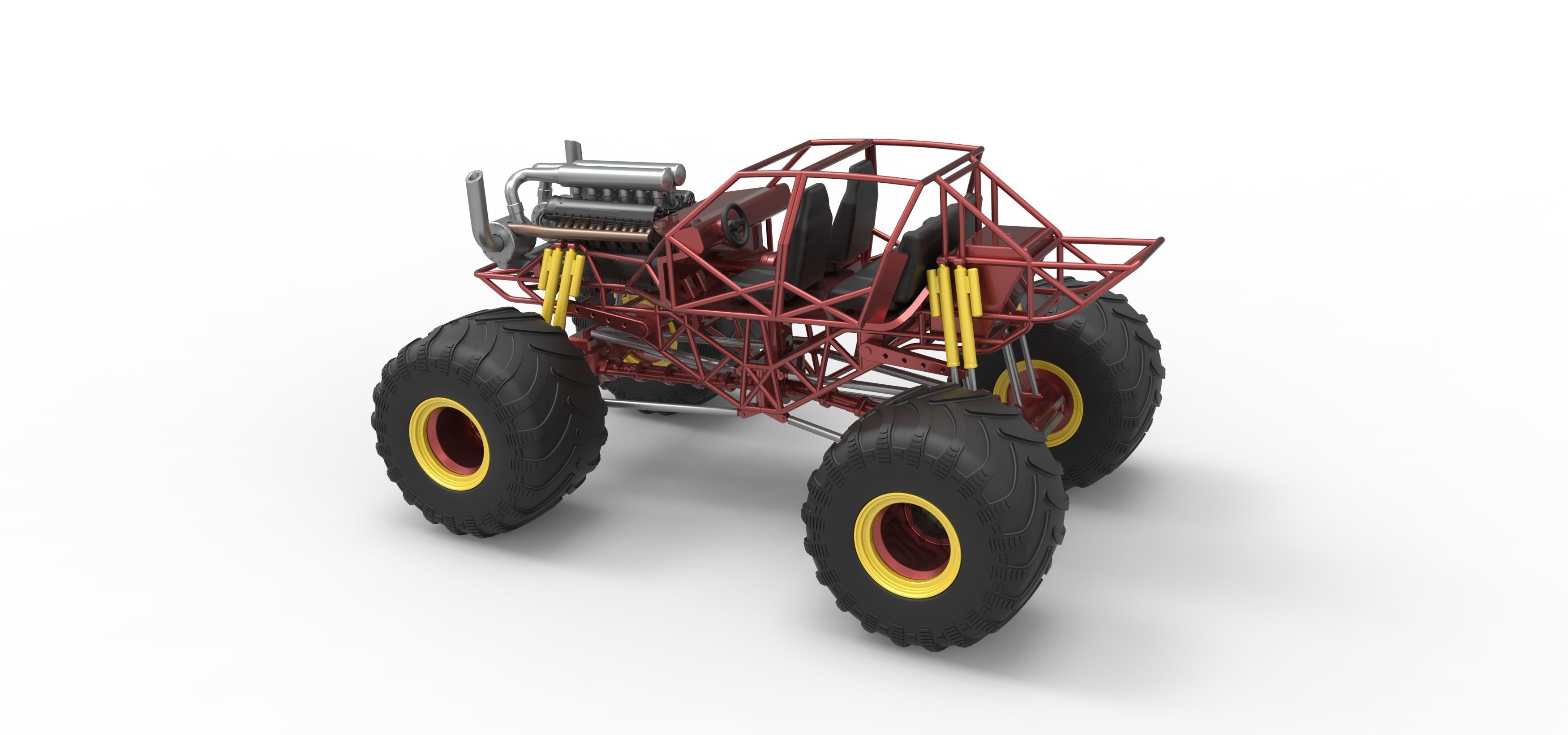 Monster truck base Version 3 Scale 1 to 25 3D print model_12