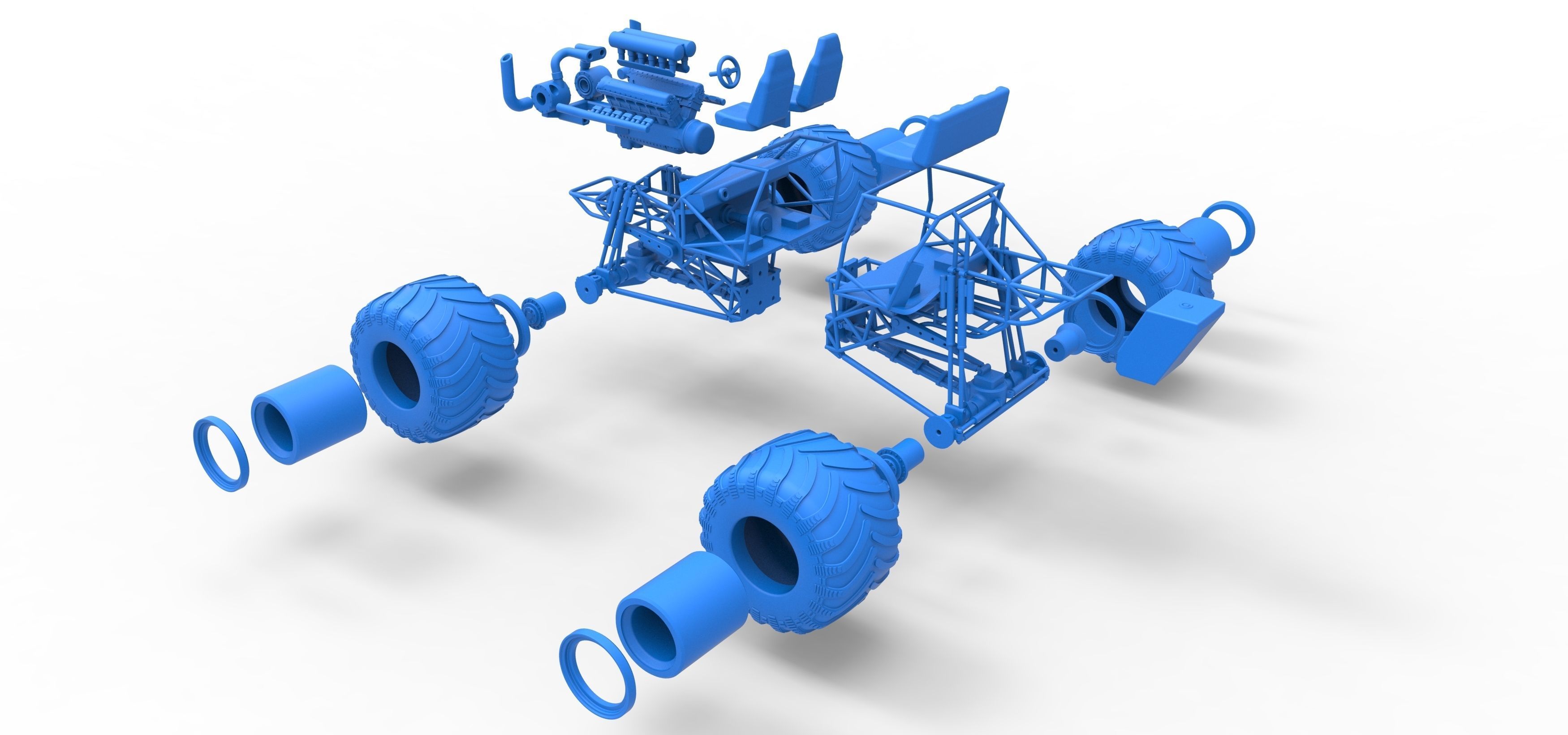 Monster truck base Version 3 Scale 1 to 25 3D print model_40