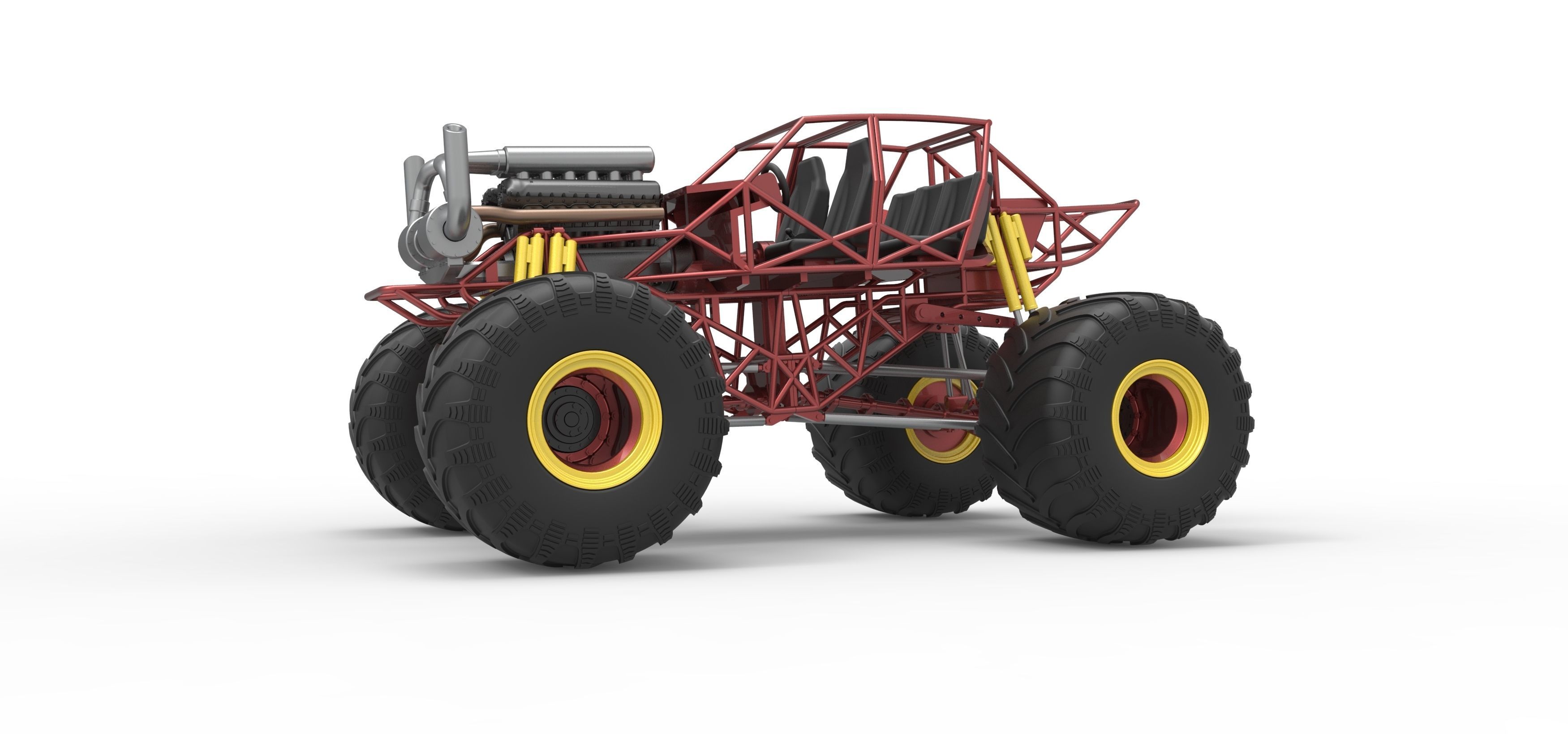 Monster truck base Version 3 Scale 1 to 25 3D print model_2