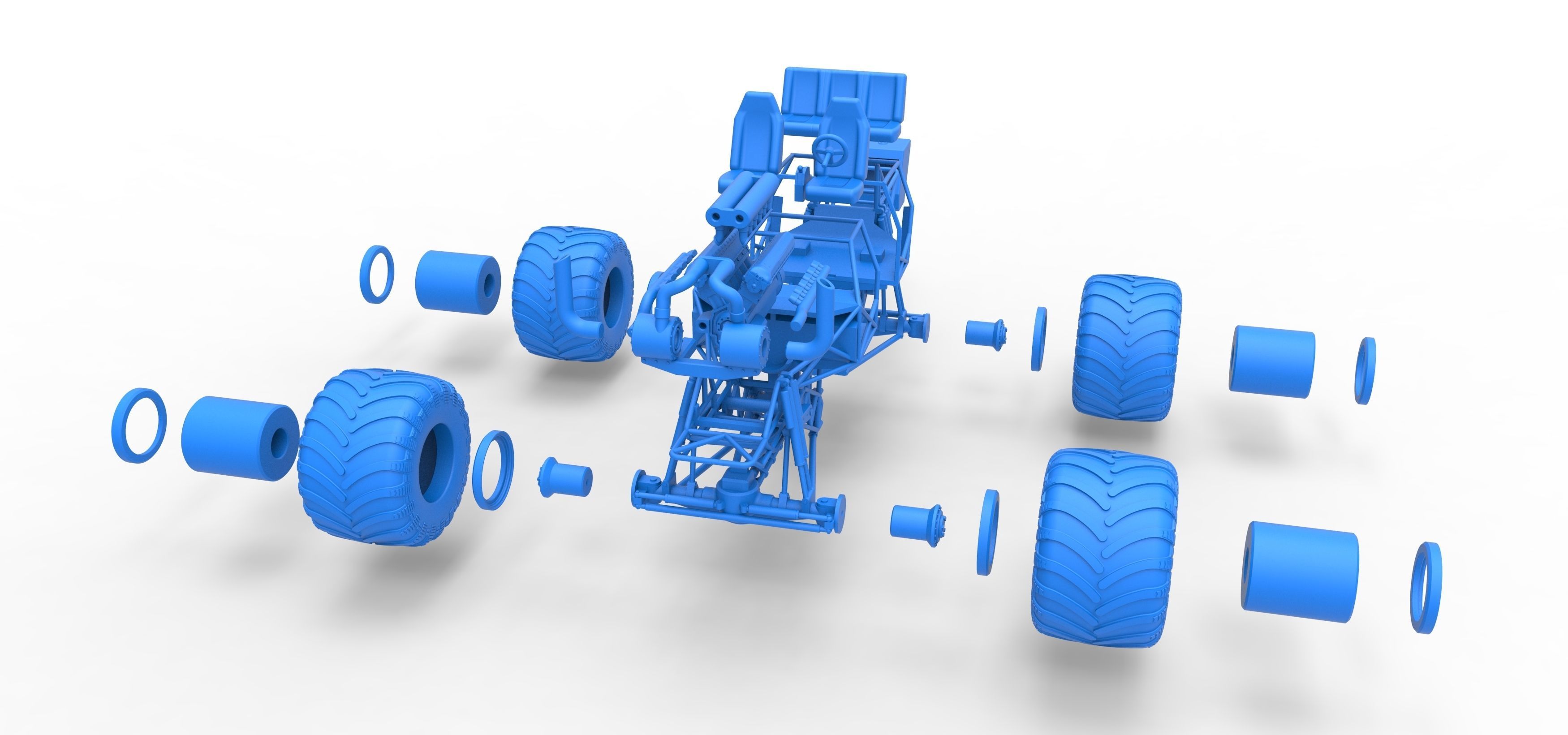 Monster truck base Version 3 Scale 1 to 25 3D print model_37