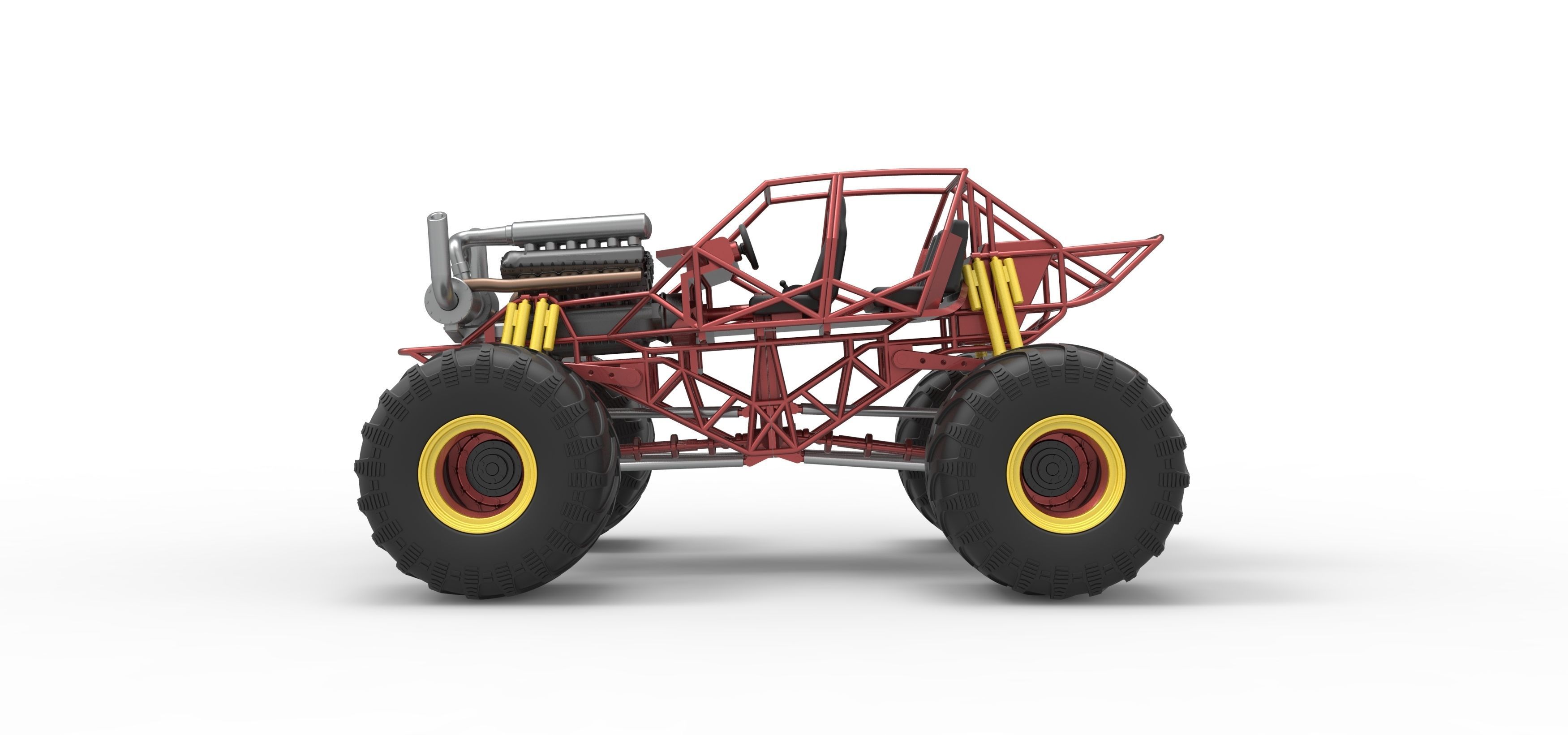Monster truck base Version 3 Scale 1 to 25 3D print model_9
