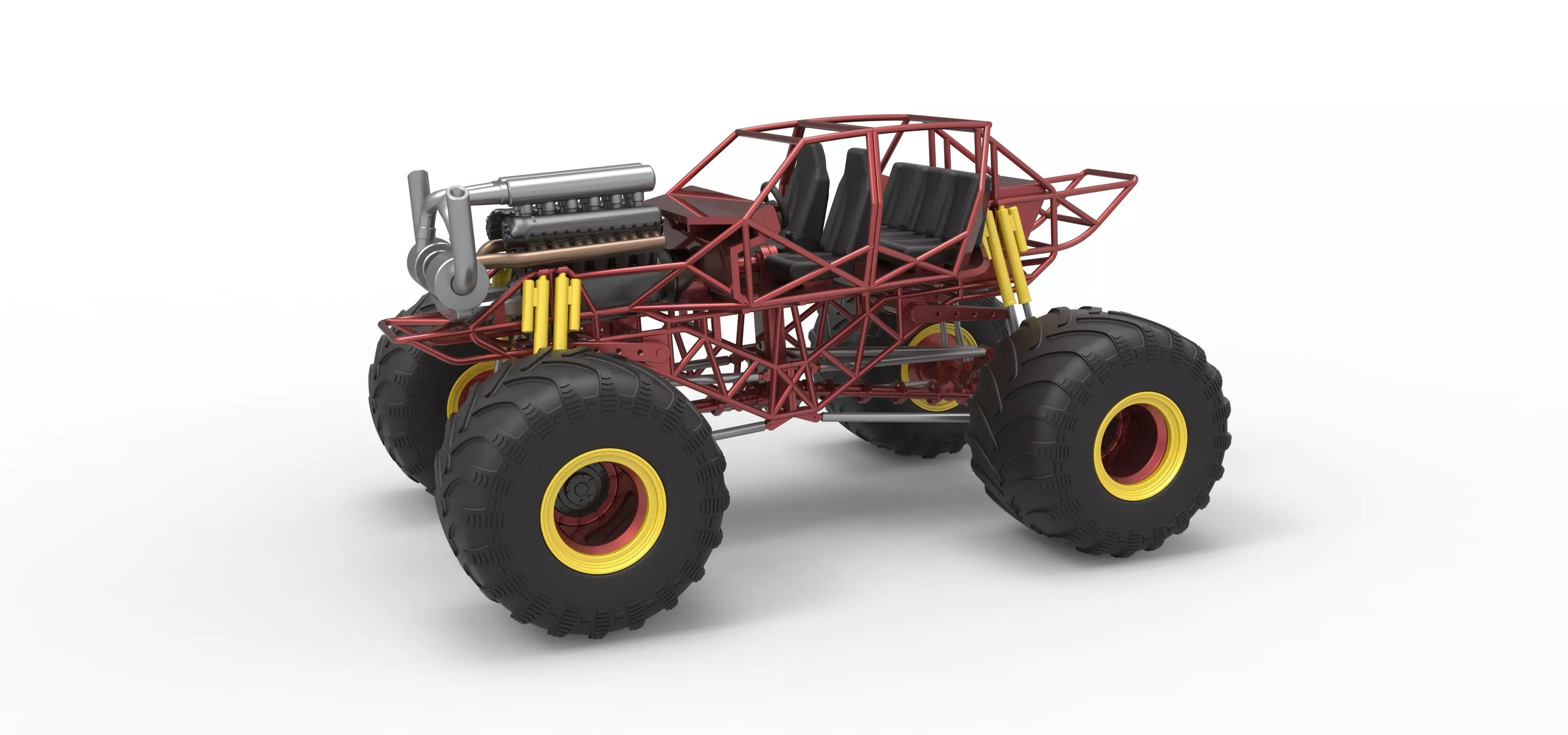 Monster truck base Version 3 Scale 1 to 25 3D print model_0