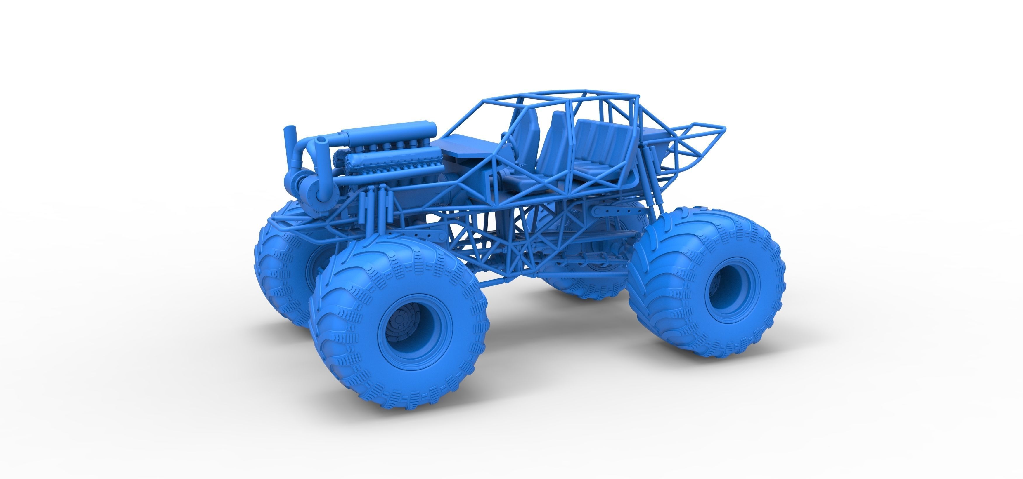 Monster truck base Version 3 Scale 1 to 25 3D print model_18