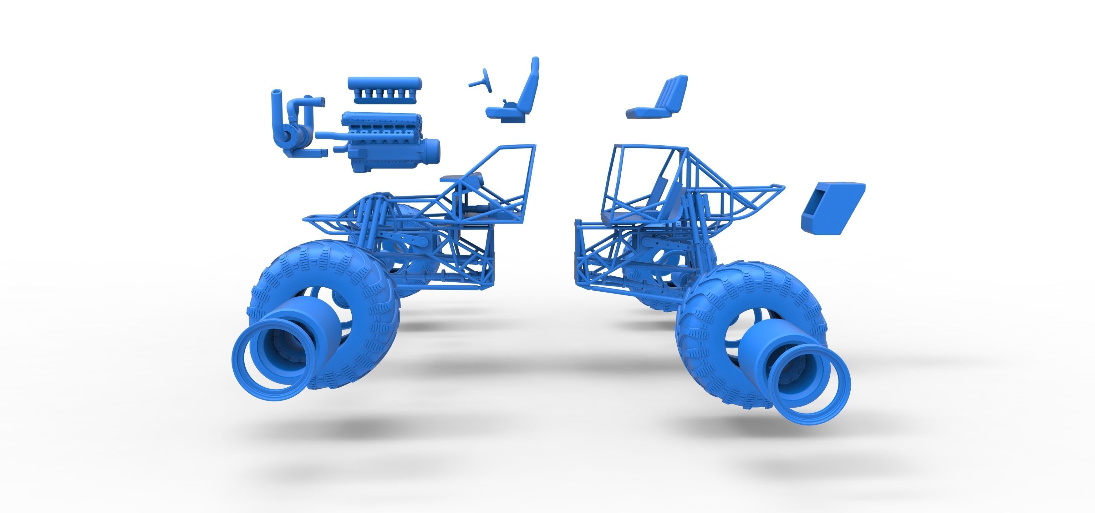 Monster truck base Version 3 Scale 1 to 25 3D print model_38