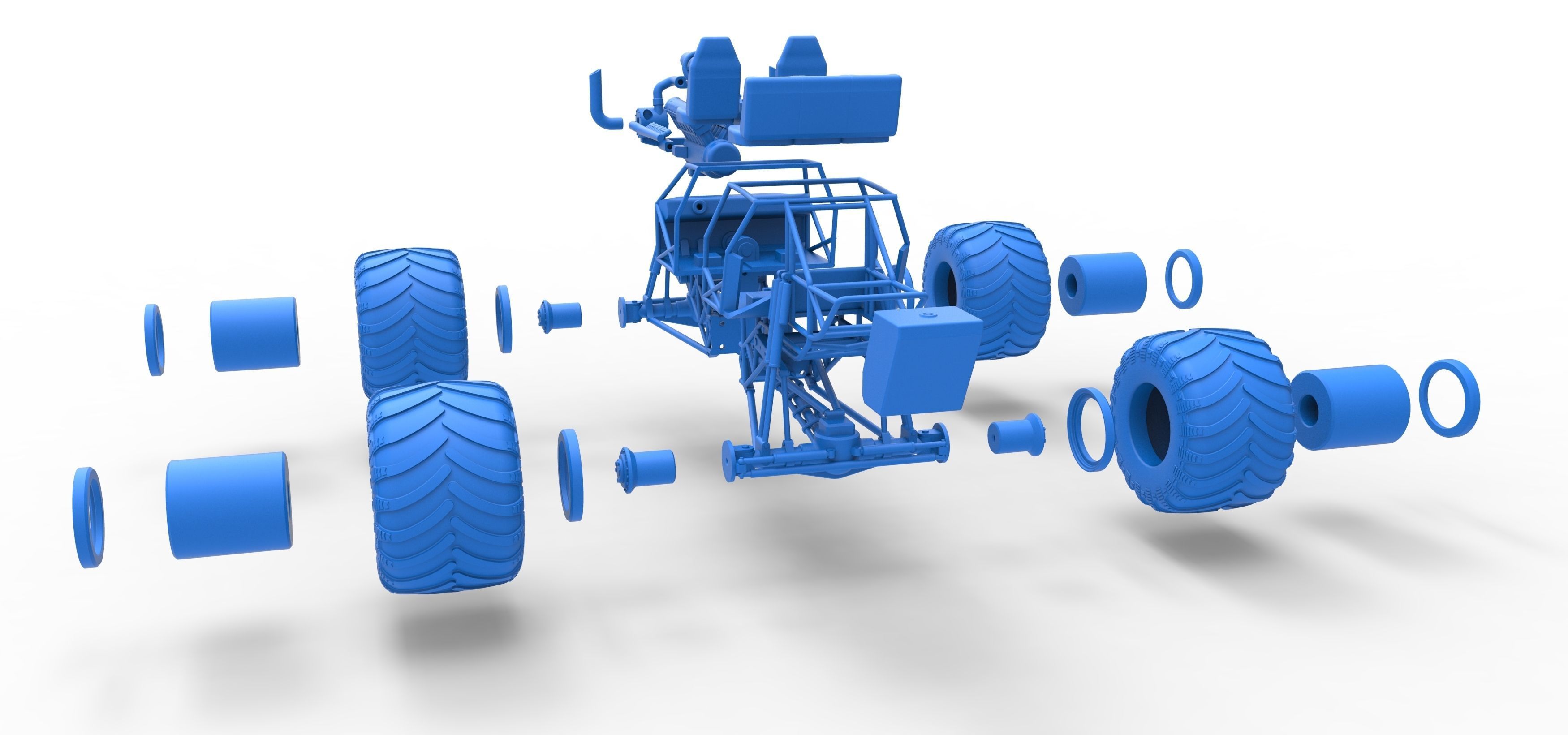 Monster truck base Version 3 Scale 1 to 25 3D print model_41