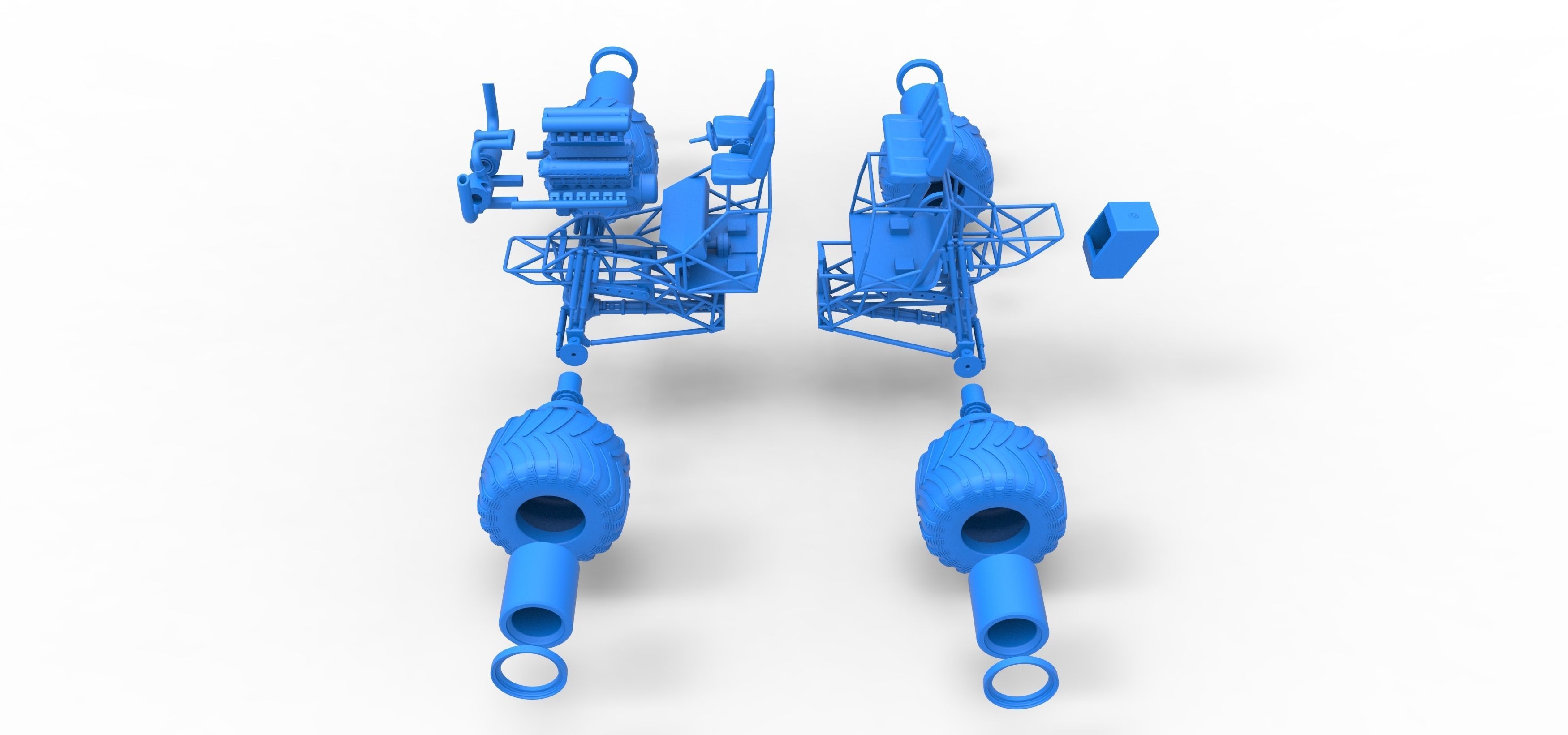 Monster truck base Version 3 Scale 1 to 25 3D print model_39