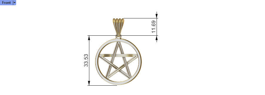 Pentagram Wiccan Star In A Circle Pendant Necklace Charm Jewelry 3D print model_21