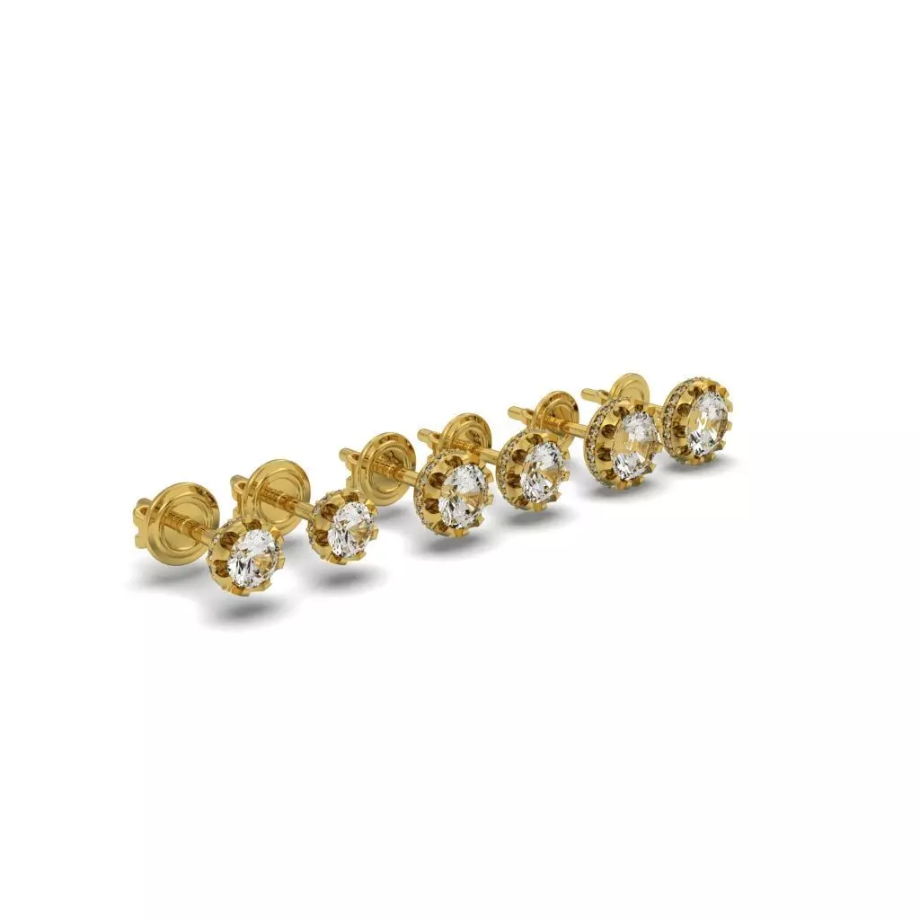 3 DIAMOND EARRINGS - 3D-JEWELRY - BR-626 3D print model
