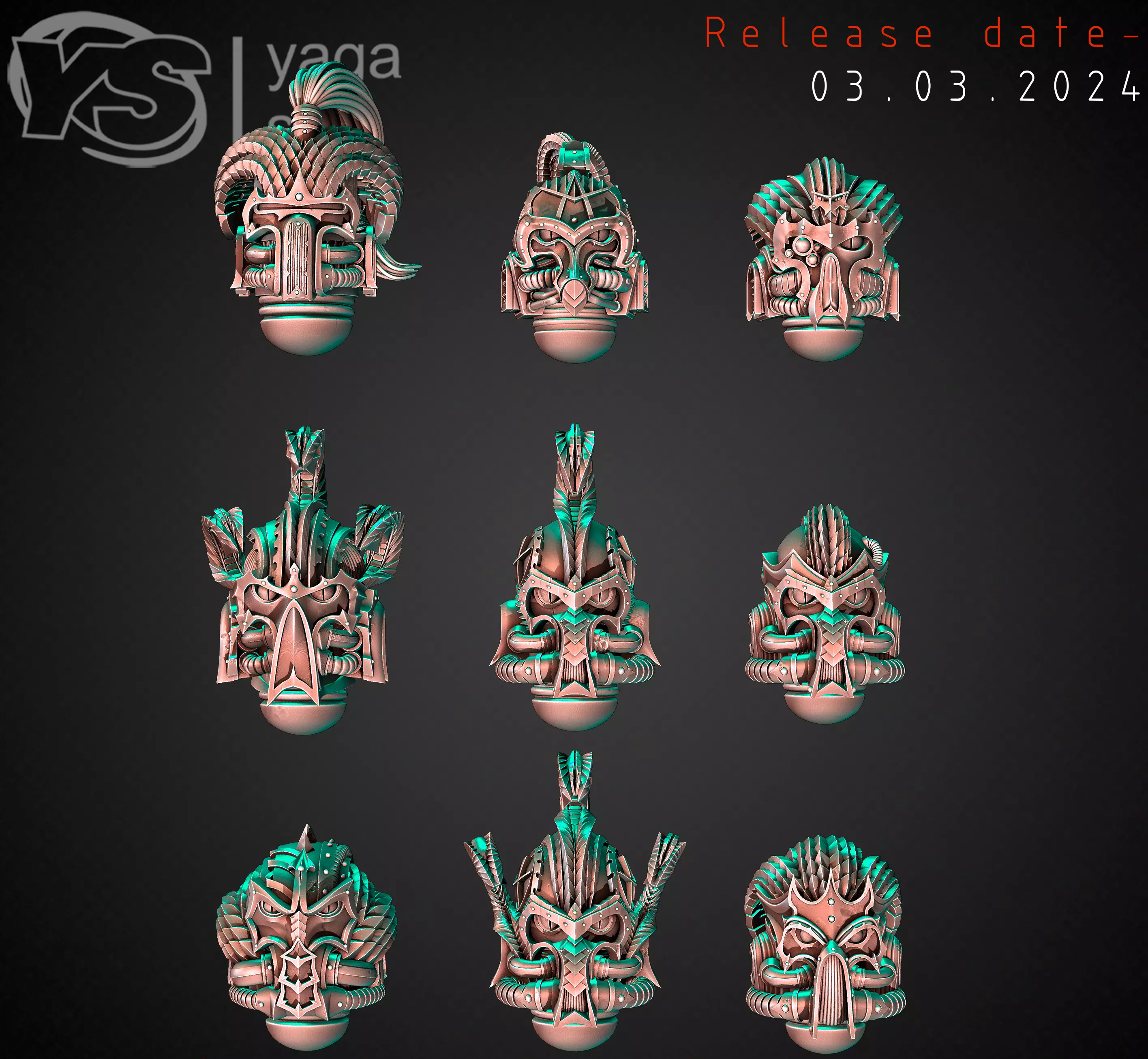 ALPHA LEGION HEADS KITBASH PACK 3D print model